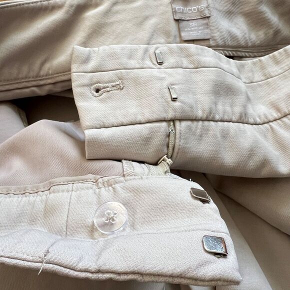 Chico's So Slimming Pants Size 3R (16R) Sophia Slim Ankle Khaki Tan - Picture 8 of 12